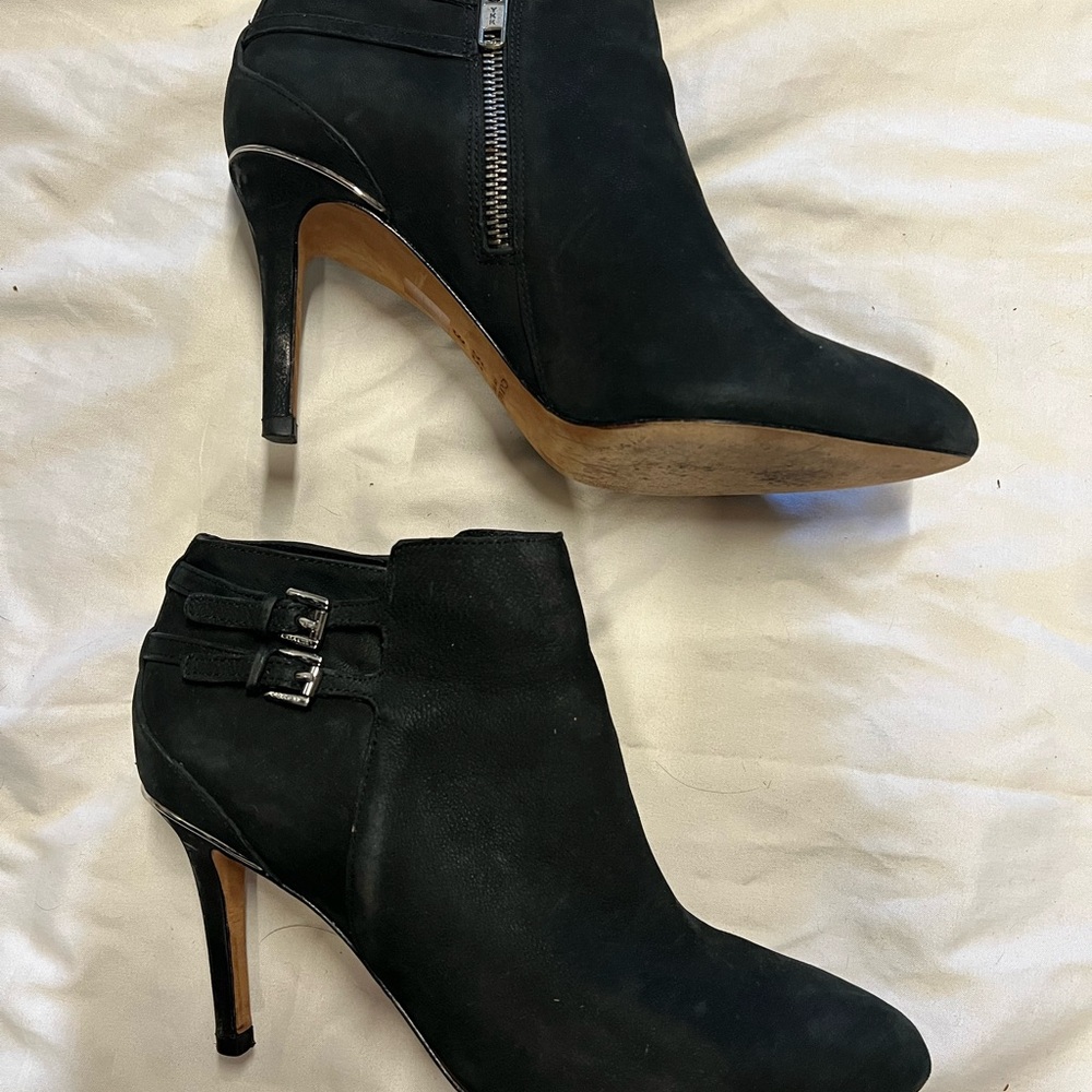 Coach black suede booties, barely worn, size 5.5B